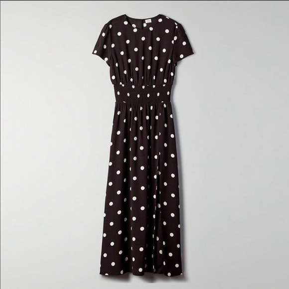 Aritzia | Dresses | Wilfred Maxime Dress Black White Polka Dot | Poshmark